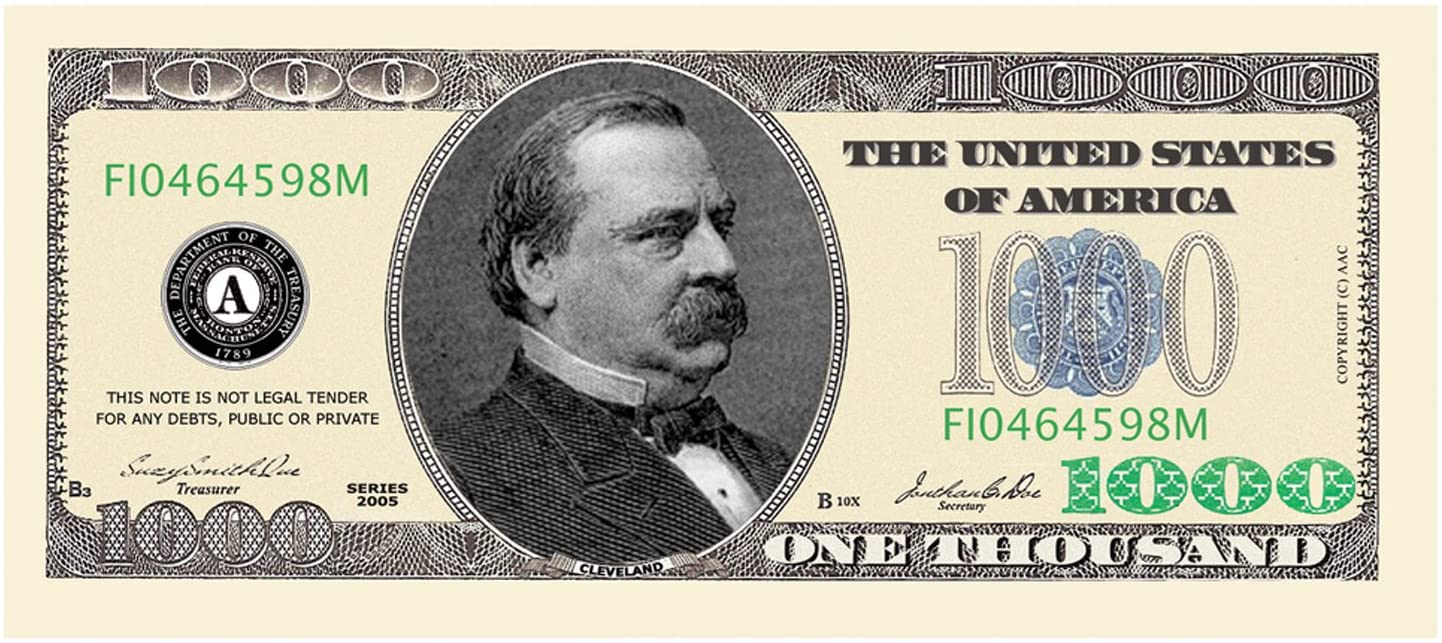 банкнота в 1000 долларов сша